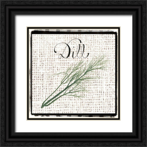 Burlap Herbs III Black Ornate Wood Framed Art Print with Double Matting by Popp, Grace