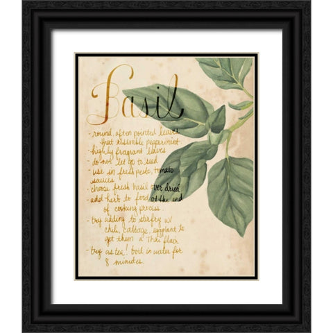 Herb Study I Black Ornate Wood Framed Art Print with Double Matting by Popp, Grace