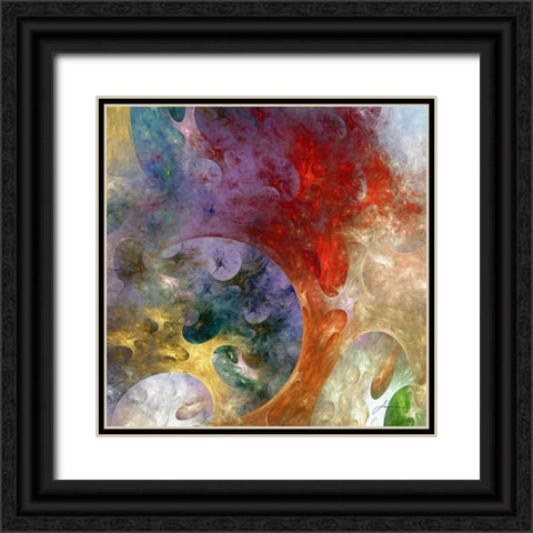 Lunar Tiles II Black Ornate Wood Framed Art Print with Double Matting by Burghardt, James