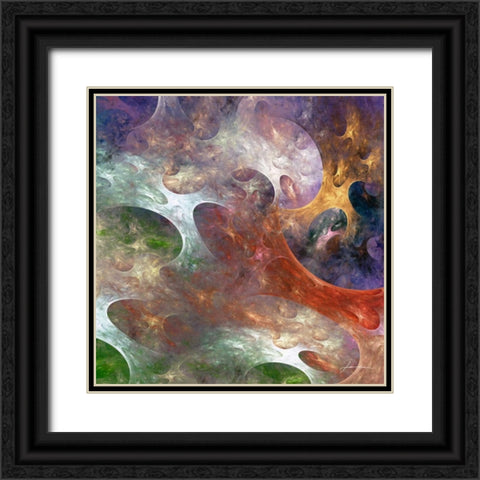 Lunar Tiles III Black Ornate Wood Framed Art Print with Double Matting by Burghardt, James