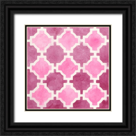 Watercolor Tile V Black Ornate Wood Framed Art Print with Double Matting by Vess, June Erica