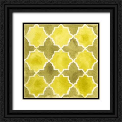 Watercolor Tiles VIII Black Ornate Wood Framed Art Print with Double Matting by Vess, June Erica