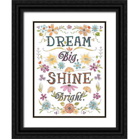 Happy Sentiments I Black Ornate Wood Framed Art Print with Double Matting by Vess, June Erica