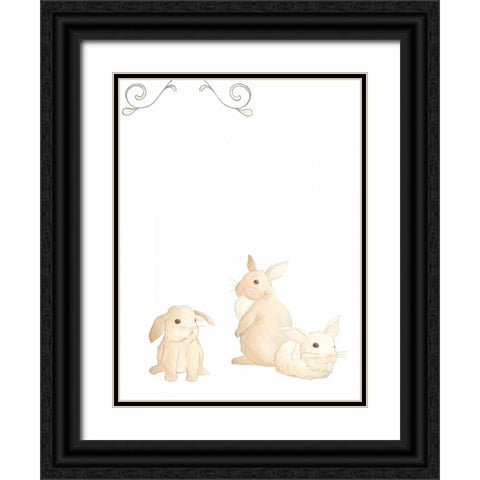 Baby Animals I Black Ornate Wood Framed Art Print with Double Matting by Vess, June Erica