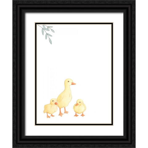 Baby Animals III Black Ornate Wood Framed Art Print with Double Matting by Vess, June Erica