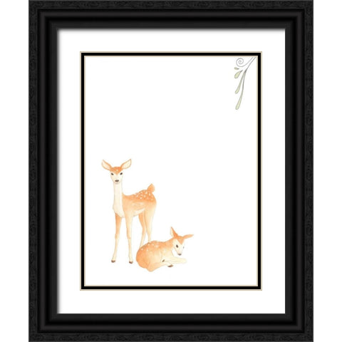Baby Animals VI Black Ornate Wood Framed Art Print with Double Matting by Vess, June Erica