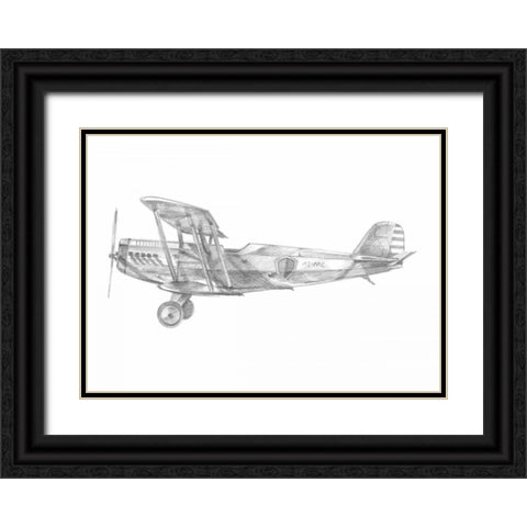 Technical Flight II Black Ornate Wood Framed Art Print with Double Matting by Harper, Ethan