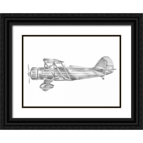 Technical Flight VI Black Ornate Wood Framed Art Print with Double Matting by Harper, Ethan