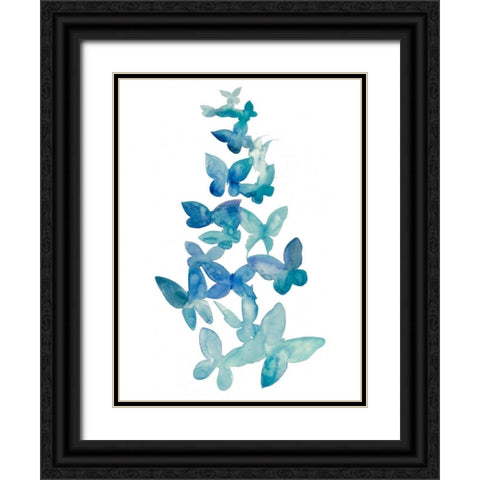 Butterfly Falls I Black Ornate Wood Framed Art Print with Double Matting by Popp, Grace