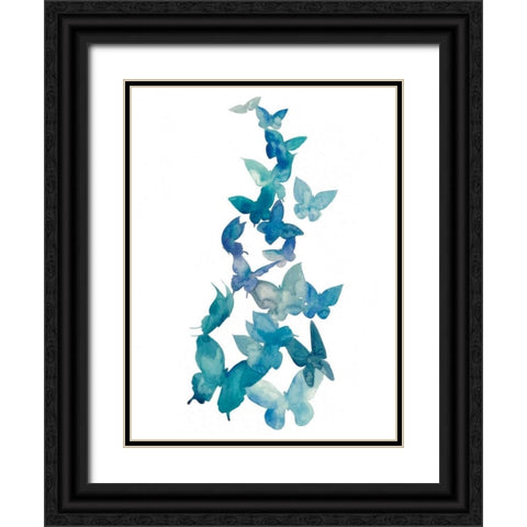 Butterfly Falls II Black Ornate Wood Framed Art Print with Double Matting by Popp, Grace