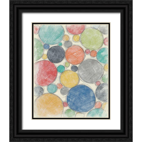 Twirl II 2-Up Black Ornate Wood Framed Art Print with Double Matting by Zarris, Chariklia