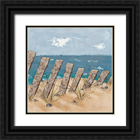 Beach Scene Triptych II Black Ornate Wood Framed Art Print with Double Matting by Reynolds, Jade