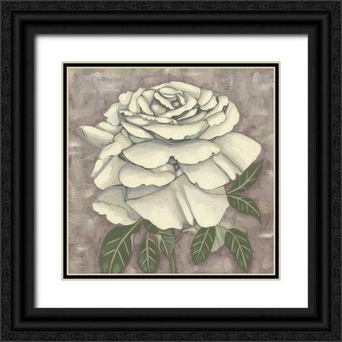 Silver Rose II Black Ornate Wood Framed Art Print with Double Matting by Zarris, Chariklia