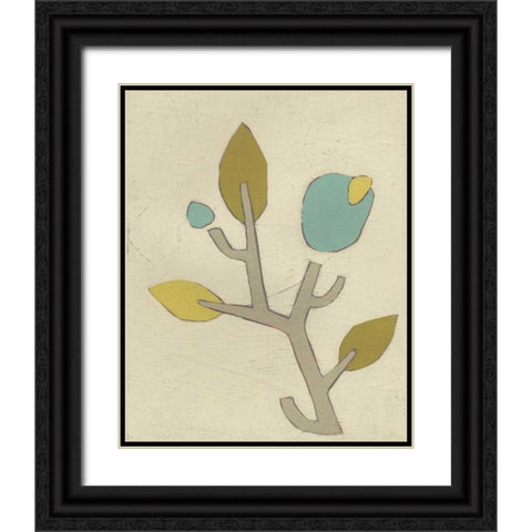 Simple Stems IV Black Ornate Wood Framed Art Print with Double Matting by Vess, June Erica