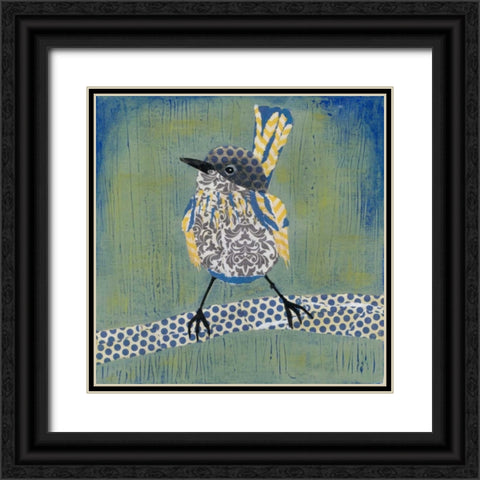 Patchwork Wren I Black Ornate Wood Framed Art Print with Double Matting by Popp, Grace