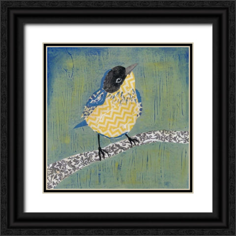 Patchwork Wren II Black Ornate Wood Framed Art Print with Double Matting by Popp, Grace