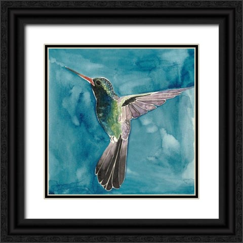 Watercolor Hummingbird II Black Ornate Wood Framed Art Print with Double Matting by Popp, Grace