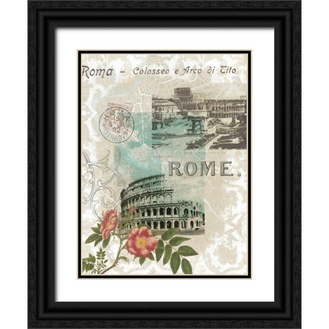 Visiting Rome Black Ornate Wood Framed Art Print with Double Matting by Goldberger, Jennifer