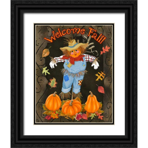 Fall Scarecrow I Black Ornate Wood Framed Art Print with Double Matting by Ditzian, Sue