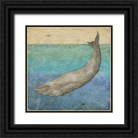 Diving Whale I Black Ornate Wood Framed Art Print with Double Matting by Meagher, Megan