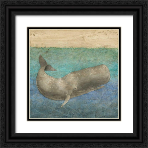 Diving Whale II Black Ornate Wood Framed Art Print with Double Matting by Meagher, Megan