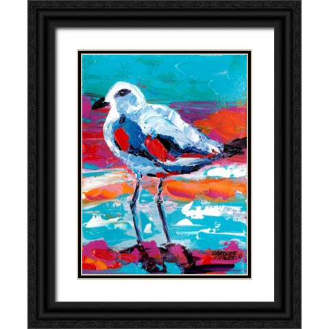 Seaside Birds I Black Ornate Wood Framed Art Print with Double Matting by Vitaletti, Carolee