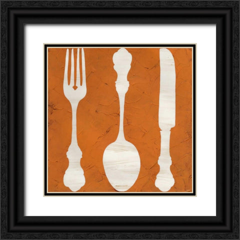 Kitchen Kitsch I Black Ornate Wood Framed Art Print with Double Matting by Vess, June Erica