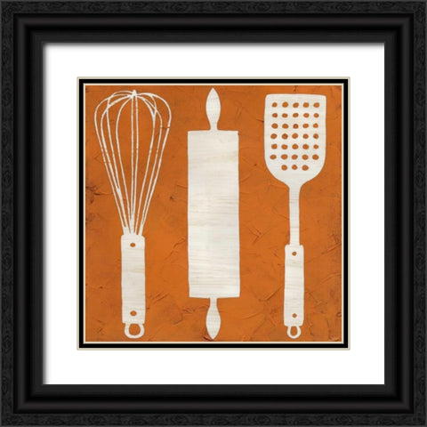 Kitchen Kitsch II Black Ornate Wood Framed Art Print with Double Matting by Vess, June Erica