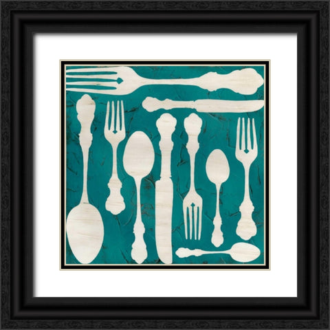 Kitchen Kitsch III Black Ornate Wood Framed Art Print with Double Matting by Vess, June Erica
