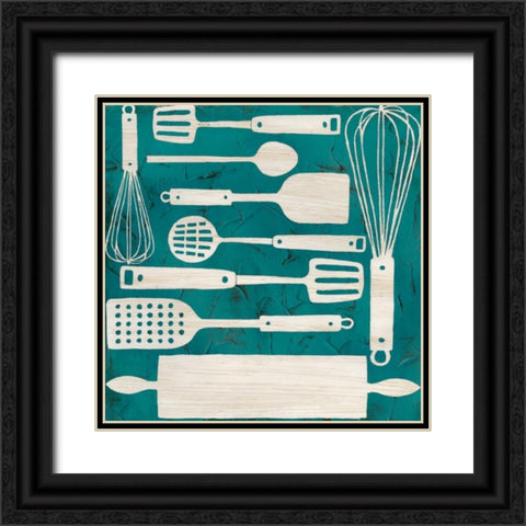 Kitchen Kitsch IV Black Ornate Wood Framed Art Print with Double Matting by Vess, June Erica