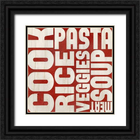 Kitchen Kitsch V Black Ornate Wood Framed Art Print with Double Matting by Vess, June Erica