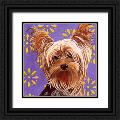 Dlynns Dogs - Ringo Black Ornate Wood Framed Art Print with Double Matting by Roll, Dylnn