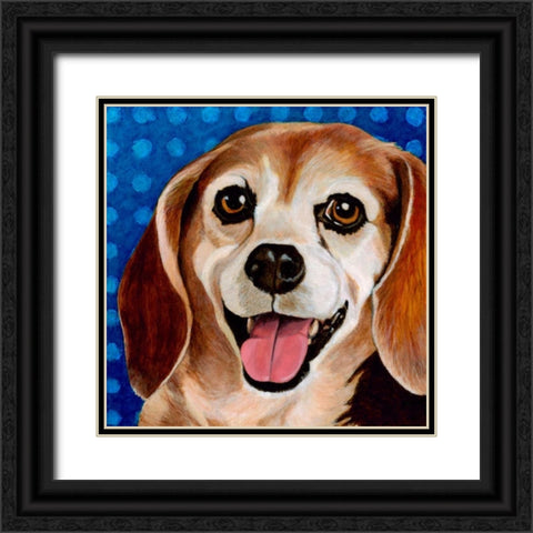 Dlynns Dogs - Zach Black Ornate Wood Framed Art Print with Double Matting by Roll, Dylnn