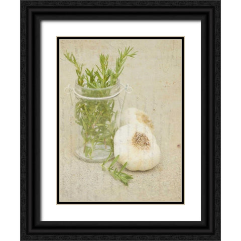 Herb Still Life II Black Ornate Wood Framed Art Print with Double Matting by Orlov, Irena