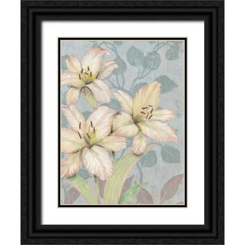 Trois Fleurs I Black Ornate Wood Framed Art Print with Double Matting by OToole, Tim