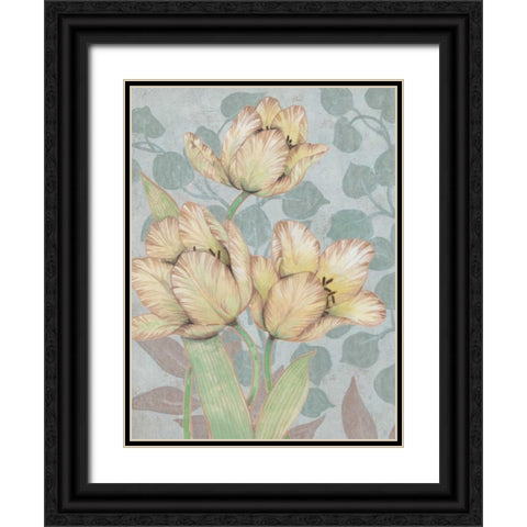 Trois Fleurs II Black Ornate Wood Framed Art Print with Double Matting by OToole, Tim