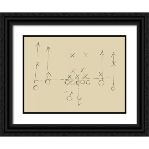 Playbook I Black Ornate Wood Framed Art Print with Double Matting by Harper, Ethan
