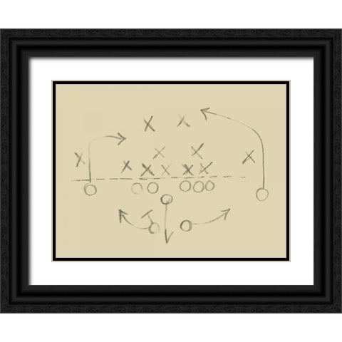 Playbook II Black Ornate Wood Framed Art Print with Double Matting by Harper, Ethan