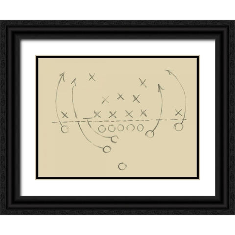 Playbook III Black Ornate Wood Framed Art Print with Double Matting by Harper, Ethan
