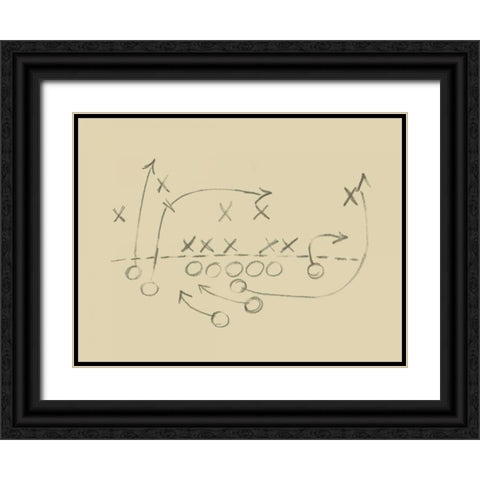 Playbook IV Black Ornate Wood Framed Art Print with Double Matting by Harper, Ethan