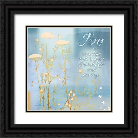 Blue Floral Inspiration VIII Black Ornate Wood Framed Art Print with Double Matting by Evelia Designs