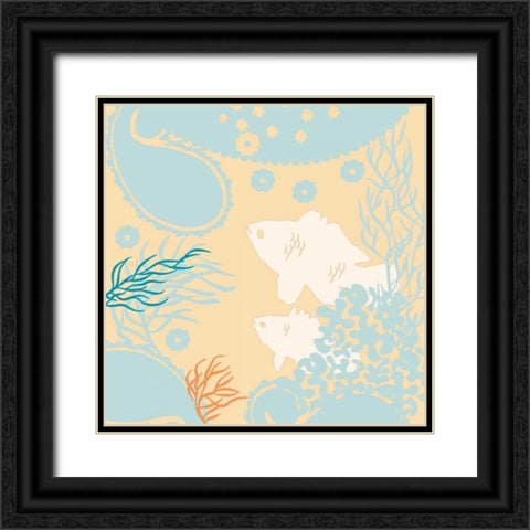 Junes Fish II Black Ornate Wood Framed Art Print with Double Matting by Evelia Designs