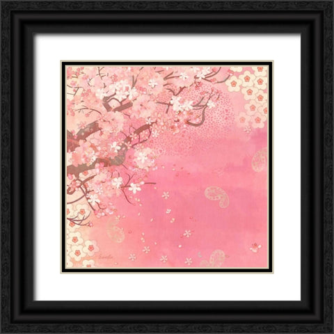Tokyo Cherry II Black Ornate Wood Framed Art Print with Double Matting by Evelia Designs