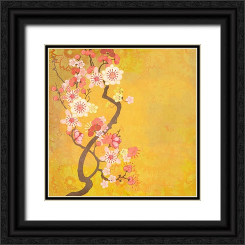 Tokyo Cherry IV Black Ornate Wood Framed Art Print with Double Matting by Evelia Designs