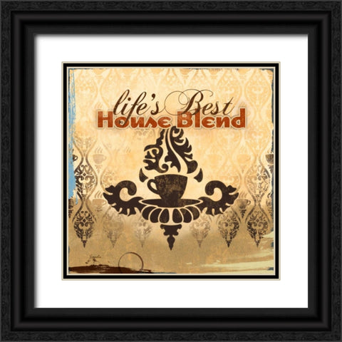 Coffee House II Black Ornate Wood Framed Art Print with Double Matting by Evelia Designs