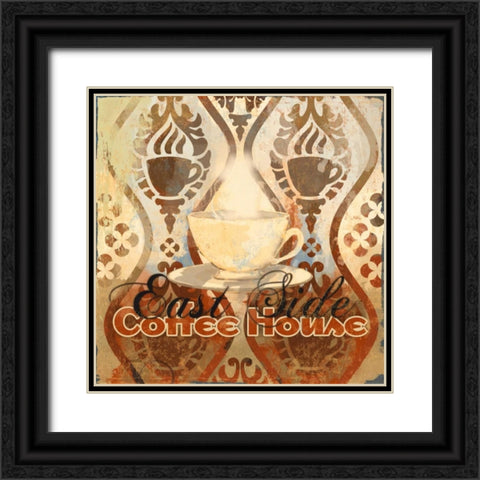 Coffee House III Black Ornate Wood Framed Art Print with Double Matting by Evelia Designs