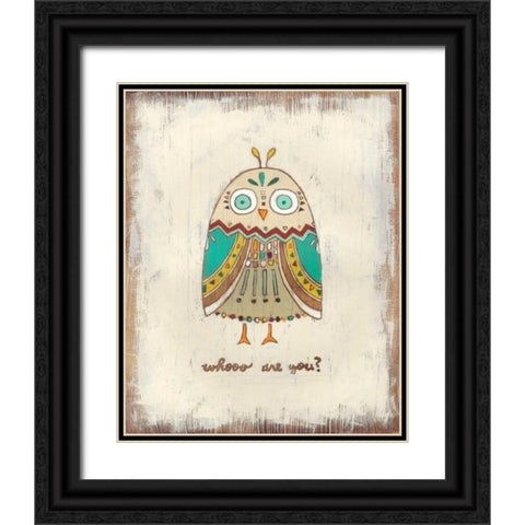 The Hoots I Black Ornate Wood Framed Art Print with Double Matting by Vess, June Erica
