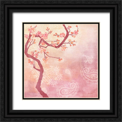 Sweet Cherry Blossoms V Black Ornate Wood Framed Art Print with Double Matting by Evelia Designs