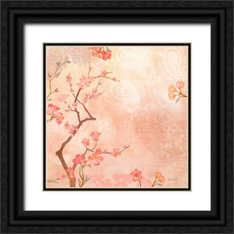 Sweet Cherry Blossoms VI Black Ornate Wood Framed Art Print with Double Matting by Evelia Designs