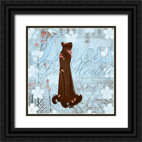Haute in Blue I Black Ornate Wood Framed Art Print with Double Matting by Evelia Designs